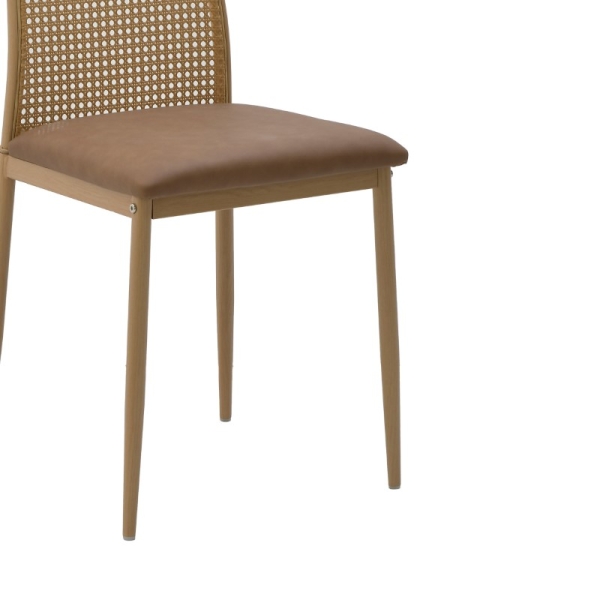 Καρέκλα Lasmipe Inart καφέ pu-rattan 40x49x96εκ - Image 2