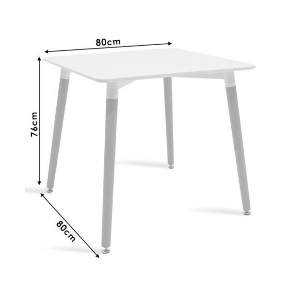 Τραπέζι Natali pakoworld MDF μαύρο-πόδια φυσικό 80x80x76εκ - Image 2