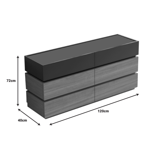 Συρταριέρα Sonlen pakoworld mdf σε ανθρακί-sonoma απόχρωση 120x40x72εκ - Image 4