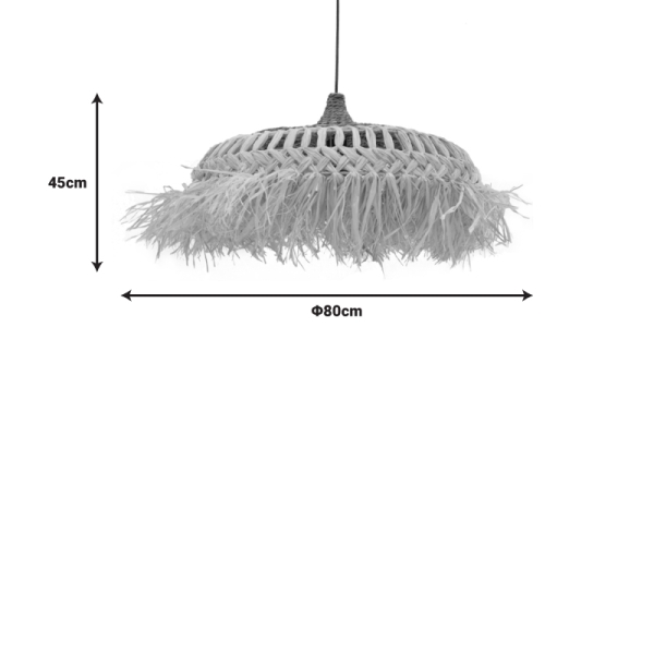 Φωτιστικό οροφής Borobe Inart sisal σε φυσικό χρώμα Φ80x45εκ - Image 2