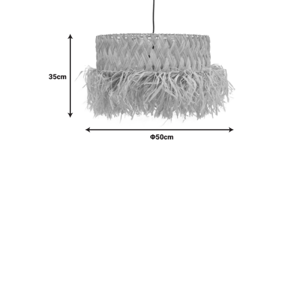 Φωτιστικό οροφής Annhele Inart sisal σε φυσικό χρώμα Φ50x35εκ - Image 2