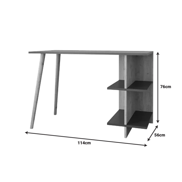 Γραφείο εργασίας Volet pakoworld σε oak- sandstone απόχρωση 114x56x76εκ - Image 2