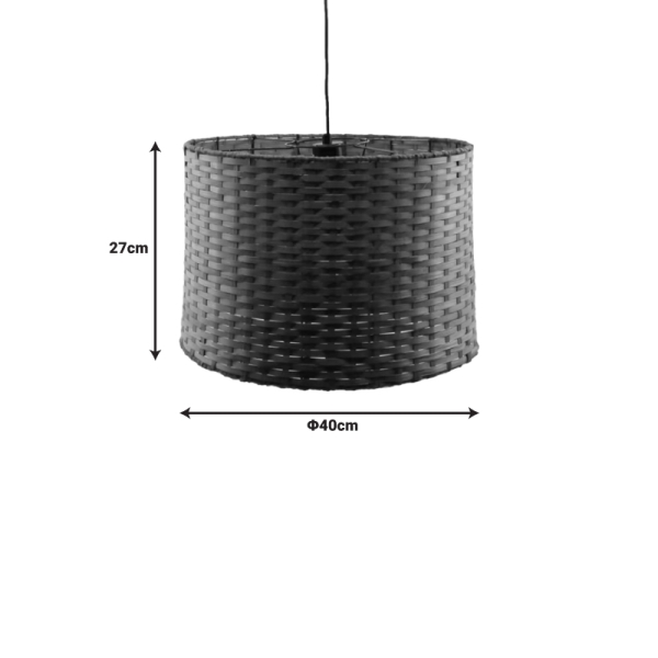 Φωτιστικό οροφής Siwel Inart Ε27 μπαμπού σε καφέ απόχρωση Φ40x27εκ - Image 2