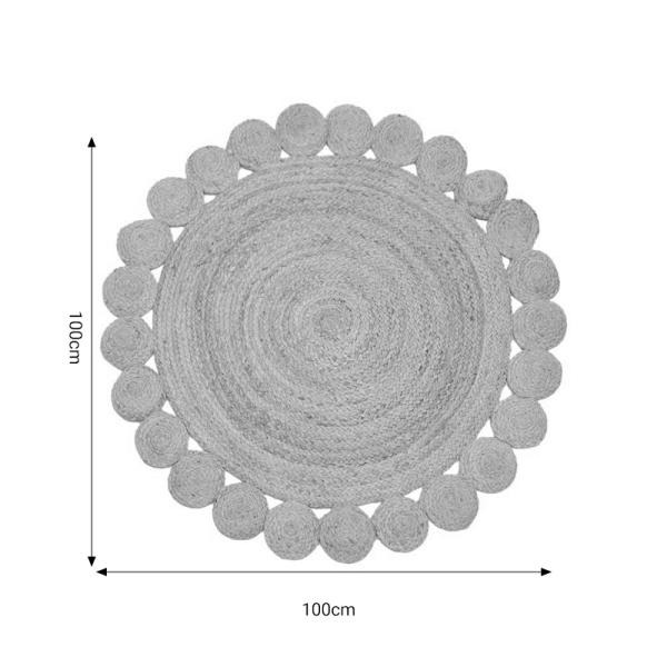 Χαλί Voni Inart φυσικό γιούτα Φ100x1εκ - Image 2