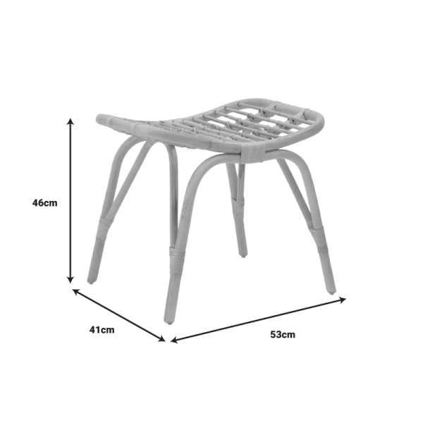 Σκαμπό Vrebor pakoworld rattan σε φυσική απόχρωση 53x41x46εκ - Image 4