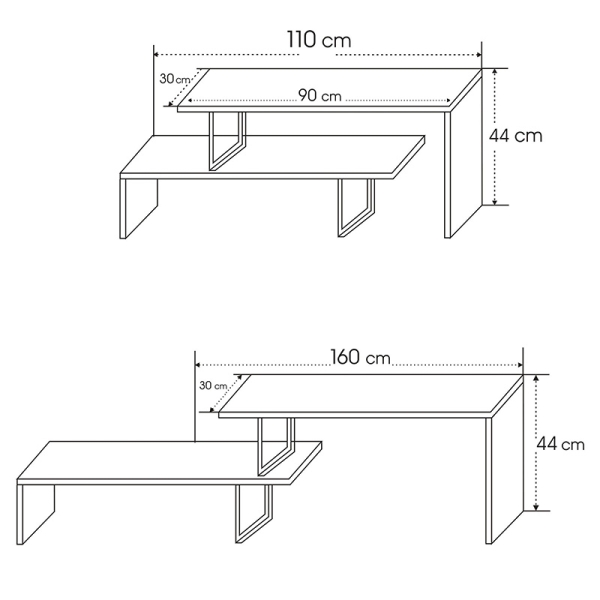 Έπιπλο τηλεόρασης Ferocity pakoworld χρώμα ανθρακί 120x30x45εκ - Image 4