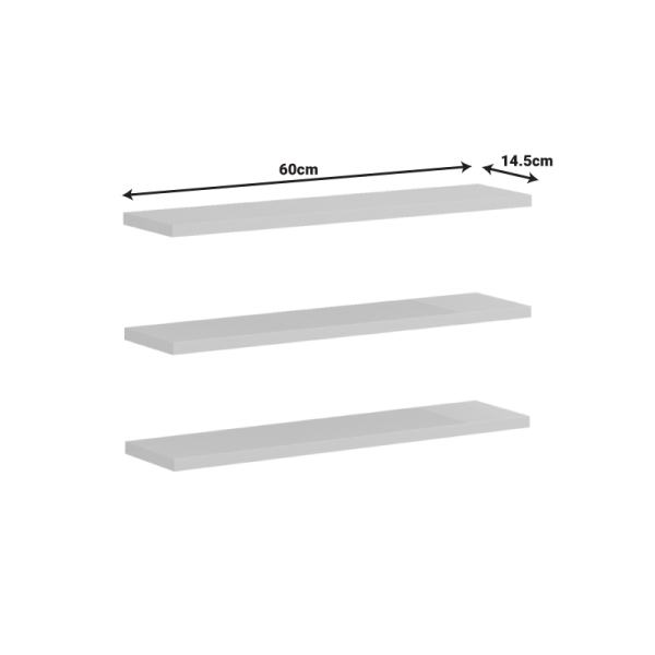 Ραφιέρα τοίχου Divar pakoworld σε sonoma απόχρωση 60x14.5x1.8εκ - Image 3