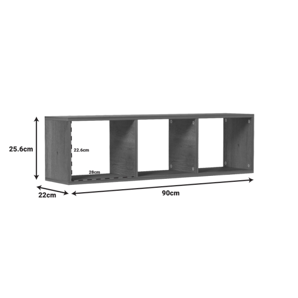 Επιτοίχια ραφιέρα Mikoro pakoworld σε φυσική απόχρωση 90x22x25.6εκ - Image 3