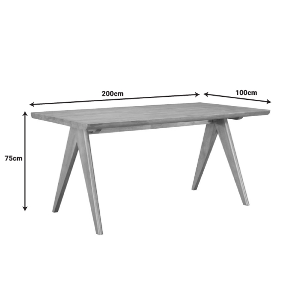 Τραπέζι Winslow pakoworld ξύλο rubberwood σε ανοιχτό καρυδί χρώμα 200x100x75εκ - Image 3